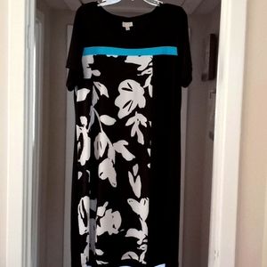 Avenue VIP Knits Black/Multi Dress, Size 14/16